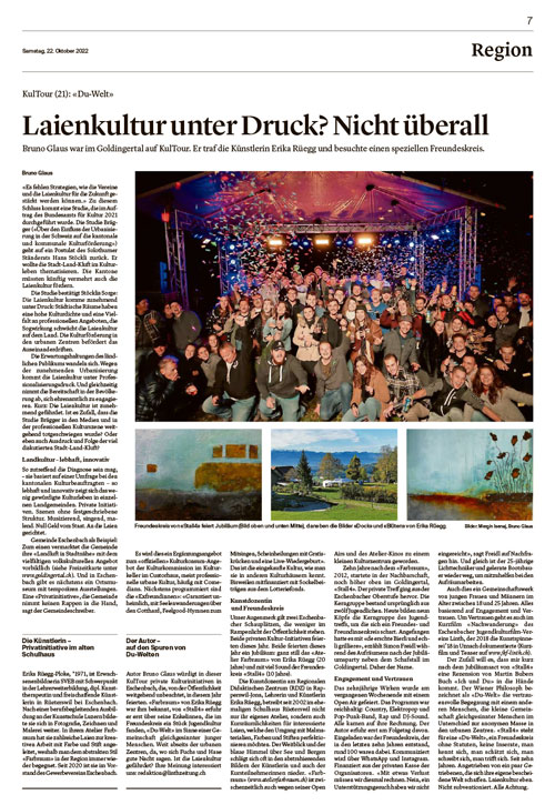 2022 10 22 Linth Zeitung Kultur